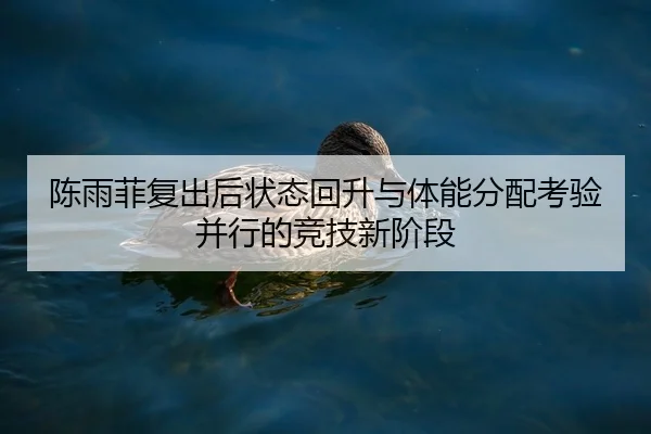 陈雨菲复出后状态回升与体能分配考验并行的竞技新阶段